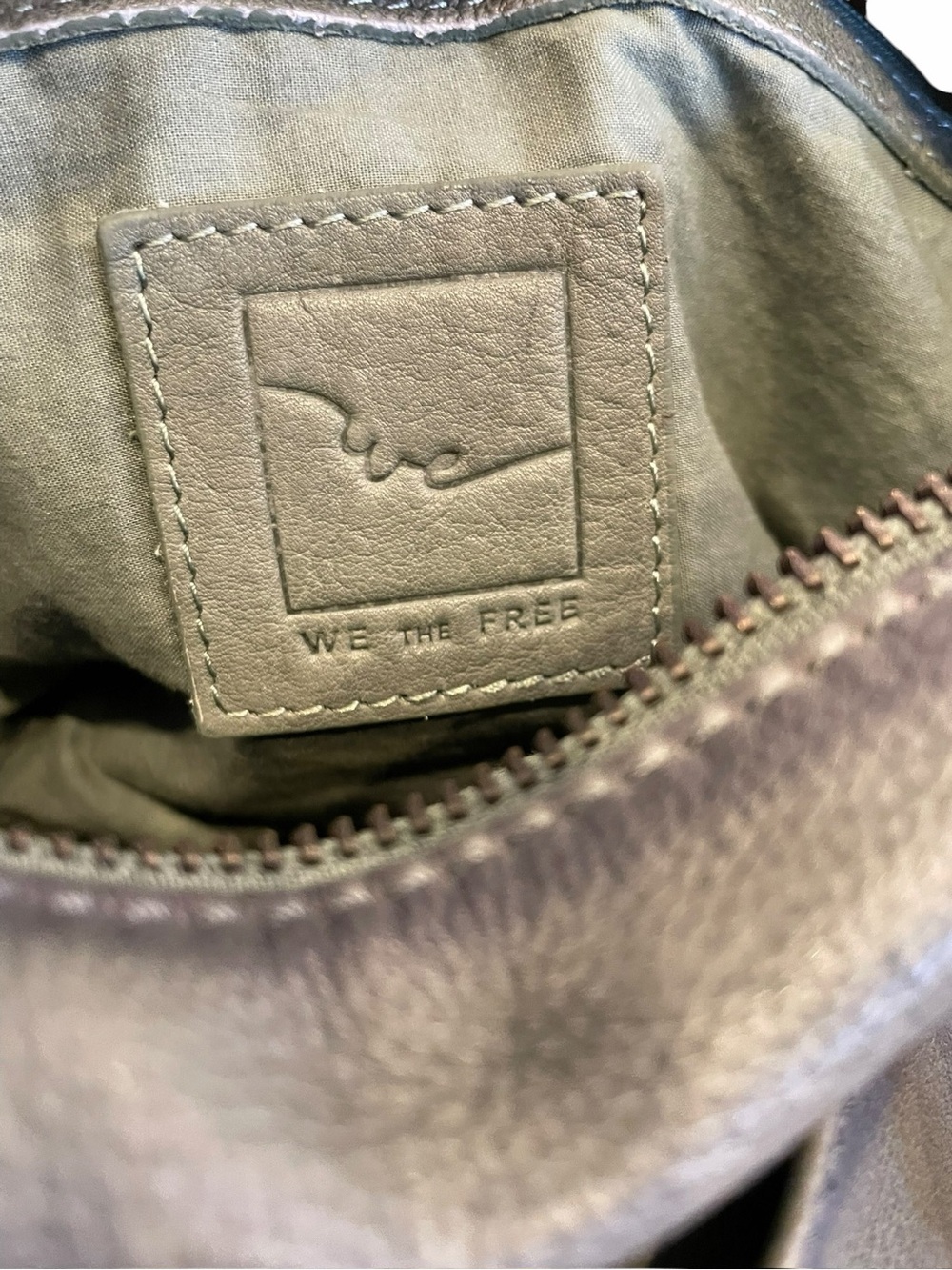 Free People Baby Emerson Olive Green Leather Shoulder Bag - Picture 12 of 12